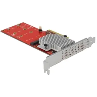 DeLOCK PCIe x8>2x int. NVMe M.2 Key M LP, Adapter