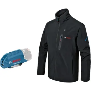 Bosch Professional Heat+Jacket GHJ 12+18V Solo Größe L, Arbeitskleidung (schwarz, ohne Akku und Ladegerät)