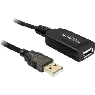 DeLOCK USB 2.0 Aktivverlängerungskabel, USB-A Stecker > USB-A Buchse (schwarz, 20 Meter)