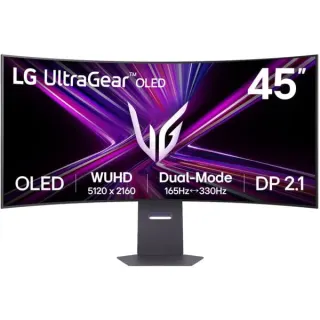 LG UltraGear 45GX950A-B OLED, Gaming-Monitor (113 cm (44.5 Zoll), dunkelgrau, WUHD, Curved, Dual Mode (330Hz/165Hz), 165Hz Panel)
