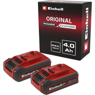 EINHELL Akku Power-X-Change TWIN-PACK 18Volt 4,0Ah (rot/schwarz, 2 Stück, ohne Ladegerät)