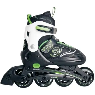 Muuwmi Verstellbare Kinderinliner Gr. 33-36, Inline-Skates (grün/schwarz)
