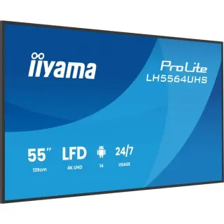 iiyama ProLite LH5564UHS-B1AG, Public Display (schwarz (matt), UltraHD/4K, VA, WiFi, Fernbedienung)