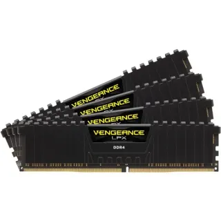 Corsair DIMM 32 GB DDR4-2666 (4x 8 GB) Quad-Kit, Arbeitsspeicher (schwarz, CMK32GX4M4A2666C16, Vengeance LPX, INTEL XMP)