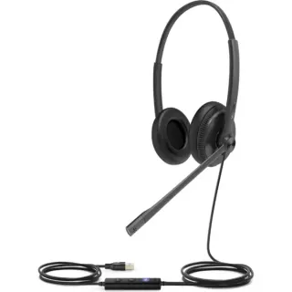 Yealink UH34 , Headset (schwarz, UC, 3,5 mm Klinke, USB-C, Dual, Leder-Ohrpolstern)