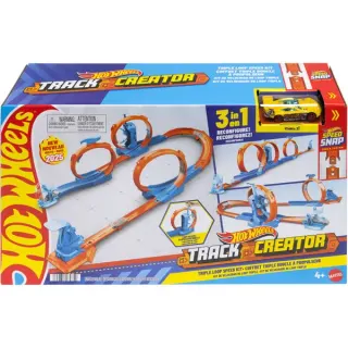 Hot Wheels Track Creator Dreifach-Looping-Set, Rennbahn