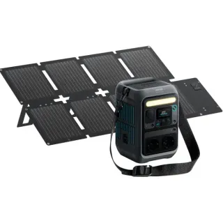 Anker SOLIX Tragbare Powerstation C300X DC + Faltbares Solarpanel PS60 (grau, 288Wh, 300 Watt, PD 3.1)