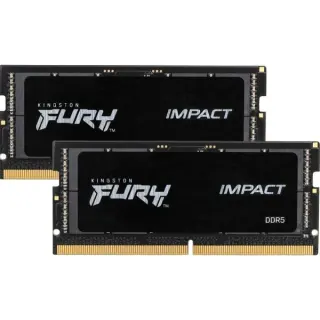Kingston FURY SO-DIMM 32 GB DDR5-4800 (2x 16 GB) Dual-Kit, Arbeitsspeicher (schwarz, KF548S38IBK2-32, Impact, INTEL XMP)