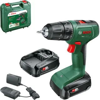 Bosch Heimwerken & Garten Akku-Schlagbohrschrauber EasyImpact 18V-40 (grün/schwarz, 2x Li-Ionen Akku 2,0Ah, Koffer, POWER FOR ALL ALLIANCE)