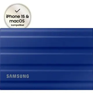 Samsung Portable SSD T7 Shield 1 TB, Externe SSD (blau, USB-C 3.2 Gen 2 (10 Gbit/s), extern)