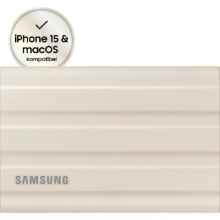 Samsung Portable SSD T7 Shield 1 TB, Externe SSD (beige, USB-C 3.2 Gen 2 (10 Gbit/s), extern)