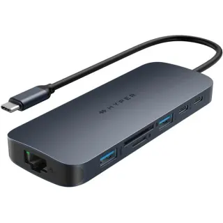 HyperDrive Next 10 Port USB-C Hub, Dockingstation (dunkelblau, USB-C, HDMI, USB-A)