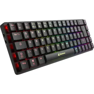 Sharkoon PureWriter W65, Tastatur (schwarz, DE-Layout, Kailh Choc V2 Low Profile Red)