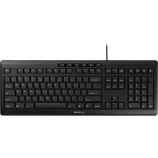 CHERRY STREAM KEYBOARD, Tastatur (schwarz, EU-Layout (QWERTY), Cherry SX-Scherentechnologie)