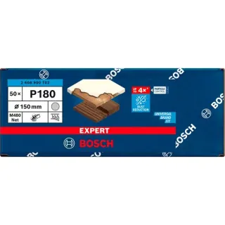 Bosch Professional Expert M480 Netzstruktur-Schleifblatt Ø 150mm, K180 (50 Stück, für Exzenterschleifer)