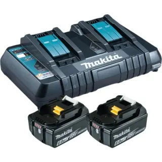Makita Power Source Kit 18V 6Ah, Set (schwarz, 2x Akku BL1860B, 1x Ladegerät DC18RD)