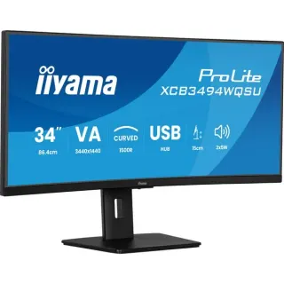 iiyama ProLite XCB3494WQSU-B1, LED-Monitor (86.7 cm (34 Zoll), schwarz (matt), WQHD, VA, Curved, AMD-FreeSync-Premium, 120Hz Panel)