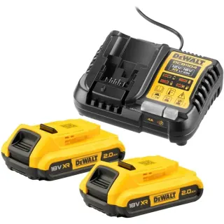 DEWALT Starter-Set Akku-Kit DCB1104D2, 18Volt, Ladegerät (gelb/schwarz, 2x Li-Ionen Akku 9,0Ah)