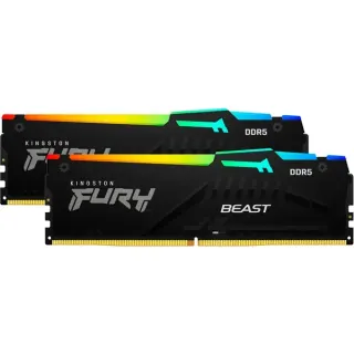 Kingston FURY DIMM 64 GB DDR5-5600 (2x 32 GB) Dual-Kit, Arbeitsspeicher (schwarz, KF556C40BBAK2-64, FURY Beast RGB, INTEL XMP)