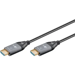 goobay Optisches Hybrid Ultra High-Speed HDMI Kabel (AOC) 8K / 60Hz (schwarz/grau, 40 Meter, 48 Gbit/s)