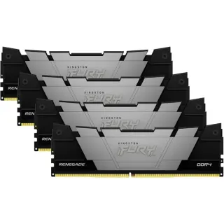 Kingston FURY DIMM 128GB DDR4-3200 (4x 32 GB) Quad-Kit, Arbeitsspeicher (schwarz/silber, KF432C16RB2K4/128, FURY Renegade Black XMP, INTEL XMP)