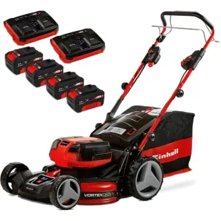EINHELL Professional Akku-Rasenmäher GP-CM 36/47 S HW Li, 36Volt (2x18Volt) (rot/schwarz, 4x Li-Ionen Akku 4,0Ah, mit Hinterradantrieb)