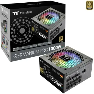 Thermaltake Germanium Pro RGB 1000W, PC-Netzteil (schwarz, 1x 12-Pin High Power GPU, 4x PCIe, Kabelmanagement, 1000 Watt)