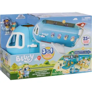 Moose Toys Bluey - 3-in-1 Airplane Spielset, Spielfahrzeug