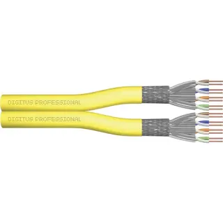 Digitus Professional Cat.7a S/FTP Verlegekabel Duplex, Dca (gelb, 100 Meter Rolle)