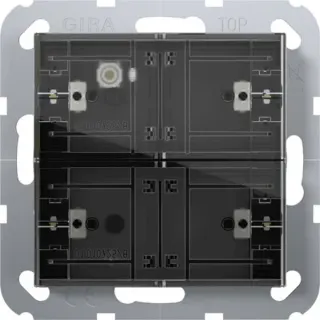 Gira Tastsensor vier Komfort zwei-fach für Gira One und KNX mit Inbetriebnahme-Wippe (Retail)