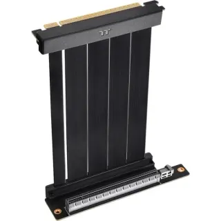 Thermaltake PCI-E 4.0 Dual 90° Riser Cable, Kabel (schwarz, 13cm)