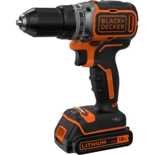 BLACK+DECKER Akku-Bohrschrauber BL186K, 18Volt (schwarz/orange, Li-Ionen Akku 1,5Ah, Koffer)
