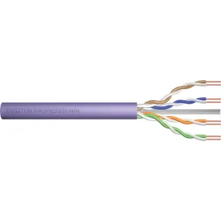 Digitus Professional Cat.6 U/UTP Verlegekabel simplex, B2ca (violett, 500 Meter Trommel)