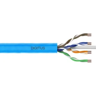Digitus Professional Cat.6a U/UTP Verlegekabel simplex, Cca (blau, 305 Meter Easy Pull Box)