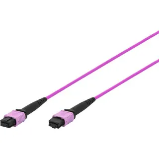 Digitus Glasfaser-Patchkabel, MPO Buchse, OM4, Methode A (violett, 10 Meter)