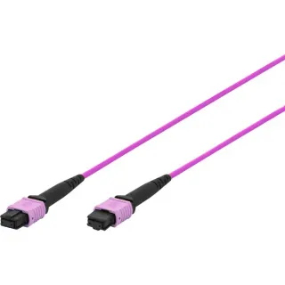 Digitus Glasfaser-Patchkabel, MPO Buchse, OM4, Methode A (violett, 1 Meter)