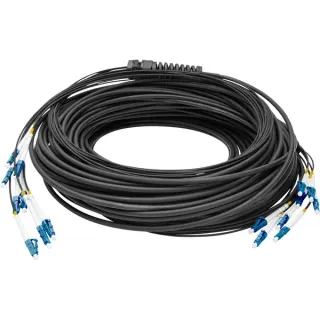 Digitus Glasfaser Universal Breakout Kabel, Duplex, LC/UPC Stecker, Singlemode OS2 (schwarz, 150 Meter, vorkonfektioniert)