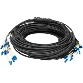 Digitus Glasfaser Universal Breakout Kabel, Duplex, LC/UPC Stecker, Singlemode OS2 (schwarz, 50 Meter, vorkonfektioniert)
