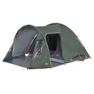High Peak Kuppelzelt Tessin 4.1 (dunkelgrün/grau, mit Tunnel-Vorbau, Climate Protection 80)