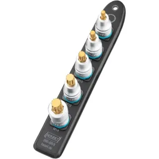 Hazet SmartRail 1/2" Steckschlüsseleinsatz-Satz Innenvielzahn, 5-teilig (schwarz, M6 - M14, kurz)