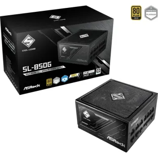 ASRock Steel Legend SL-850G, PC-Netzteil (schwarz, 1x 12-Pin High Power GPU, 2x PCIe, Kabelmanagement, 850 Watt)