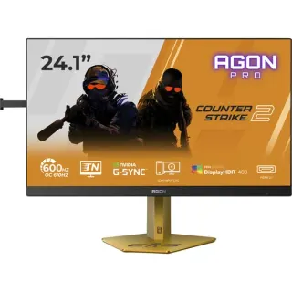AOC AGON PRO CS24A Counter-Strike 2 Edition, Gaming-Monitor (61.2 cm (24.1 Zoll), schwarz/gold, FullHD, Fast-TN, HDMI, DP, USB-Hub, 610Hz Panel)